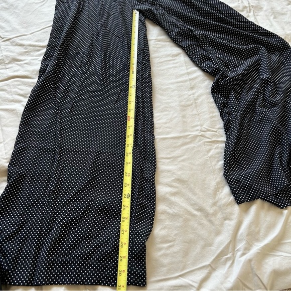 Elle Black and White Polka Dot Trouser Long Leg Wide Pants - Picture 6 of 9